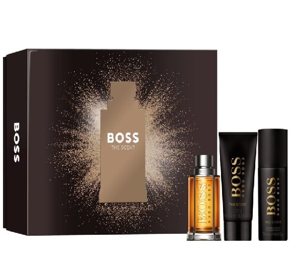 ESTUCHE HUGO BOSS THE SCENT HOMBRE 3PZS 100ML EDT + GEL DE BAÑO + DESODORANTE
