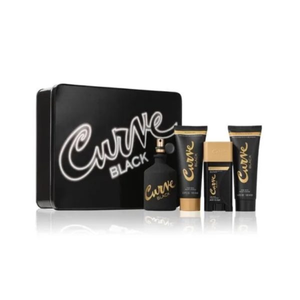 ESTUCHE LIZ CLAIBORNE CURVE BLACK HOMBRE 4 PZS 100ML EDT + DESODORANTE + GEL DE BAÑO + AFTER SHAVE