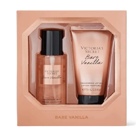 ESTUCHE VICTORIA´S SECRET BARE VANILLA MUJER 2PZS 75ML SPLASH + CREMA