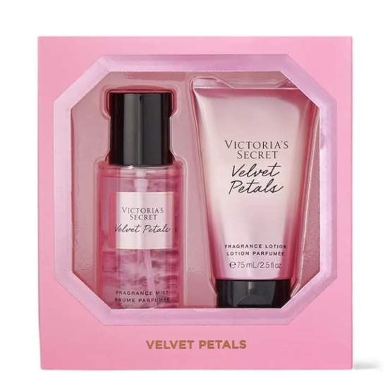 ESTUCHE VICTORIA´S SECRET VELVET PETALS MUJER 2PZS 75ML SPLASH + CREMA