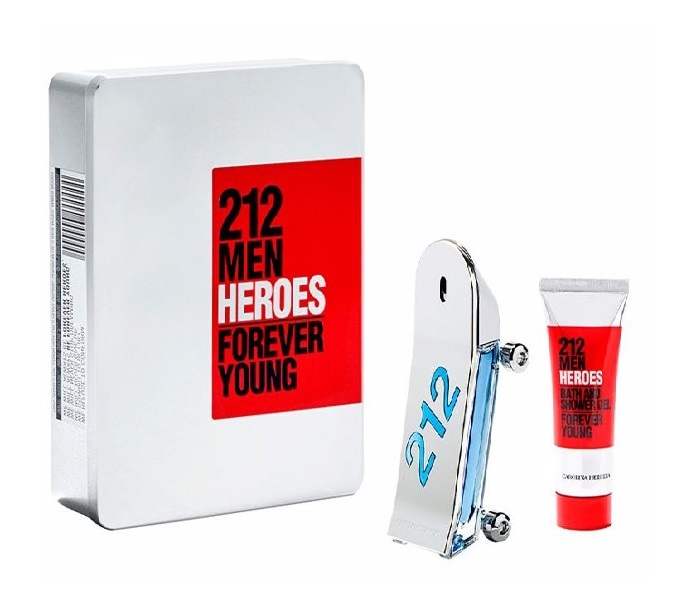estuche-212-heroes.jpg ESTUCHE CAROLINA HERRERA 212 HEROES HOMBRE 2PZS 90ML EDT + GEL DE BAÑO - Image 1