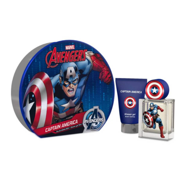 ESTUCHE MARVEL CAPITAN AMERICA NIÑO 50ML EDT + GEL DE BAÑO