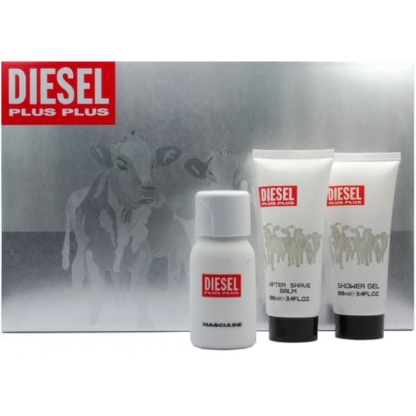ESTUCHE DIESEL PLUS PLUS CAJA LECHE HOMBRE 3PZS 75ML EDT + 30ML EDT + DESODORANTE
